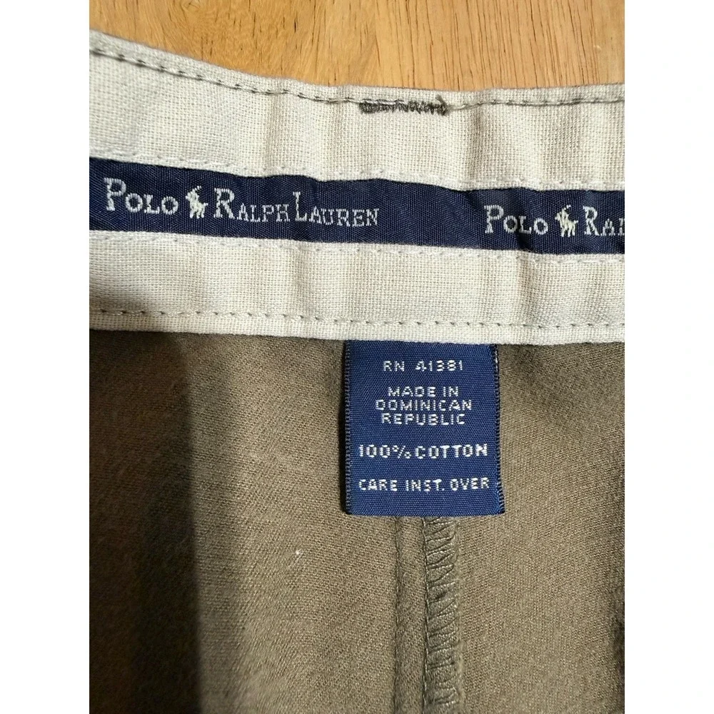 Vintage Polo Ralph Lauren Chino Pants Mens 35x32 Brown Pleated 100% Cotton